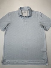 Vineyard Vines Performance Polo Shirt Mens Medium Blue Geometric Stretch Golf
