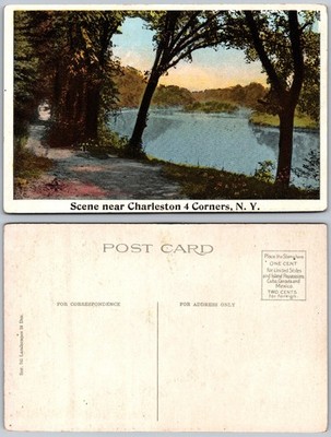 Charleston 4 Corners NY River View Postcard