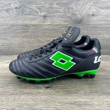 Lotto Stadio dal 1990 Mens Soccer Cleats Black Green Made in Italy Size 7 US