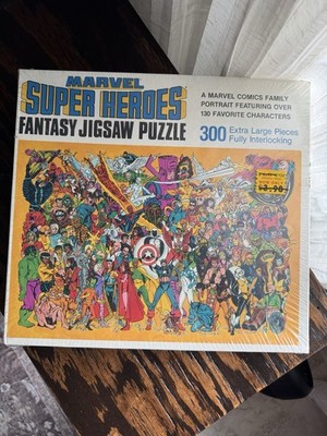 New Marvel Super Heroes Fantasy 300 Extra Large Jigsaw Puzzle Comics 1983