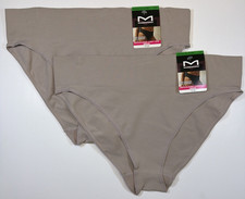Maidenform Seamless High Leg Bikini Panty Large / 7 Tan 2 Pack DM2317 NEW