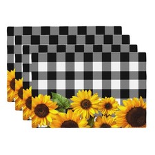 VIGGINER Yellow Sunflower on Black and White 12" 18", Lattice