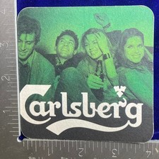 CARLSBERG PILSNER LAGER BEST 4 INCH SQUARE BEER COASTER VINTAGE RARE