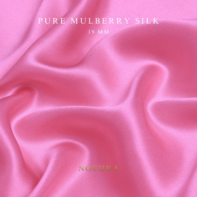 Pink 100% Pure Mulberry Silk Fabric by the Yard 44'' width 19 mm 6A Grade
