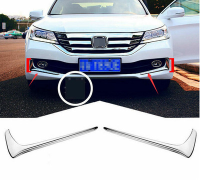 For Honda Accord 2014-15 Chrome Front Fog light Lamp Eyebrow Molding Cover Trim