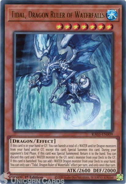RA03-EN009 Tidal, Dragon Ruler of Waterfalls : Ultra Rare 1st Edition YuGiOh Car