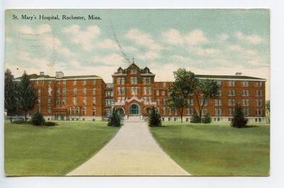 Vintage 1910 Postcard: St. Mary s Hospital Rochester MN Mayo Clinic Bert Crowell