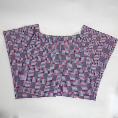 #ad Vintage 70#x27;s Sears High Waist Red White Blue Plaid Bell Bottom Pants Sz M $34.99