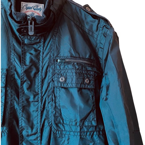 ZARA Man Jacket Mens Size XL Black Motorcycle Zip Pockets Long Sleeve High Neck - Picture 8 of 17