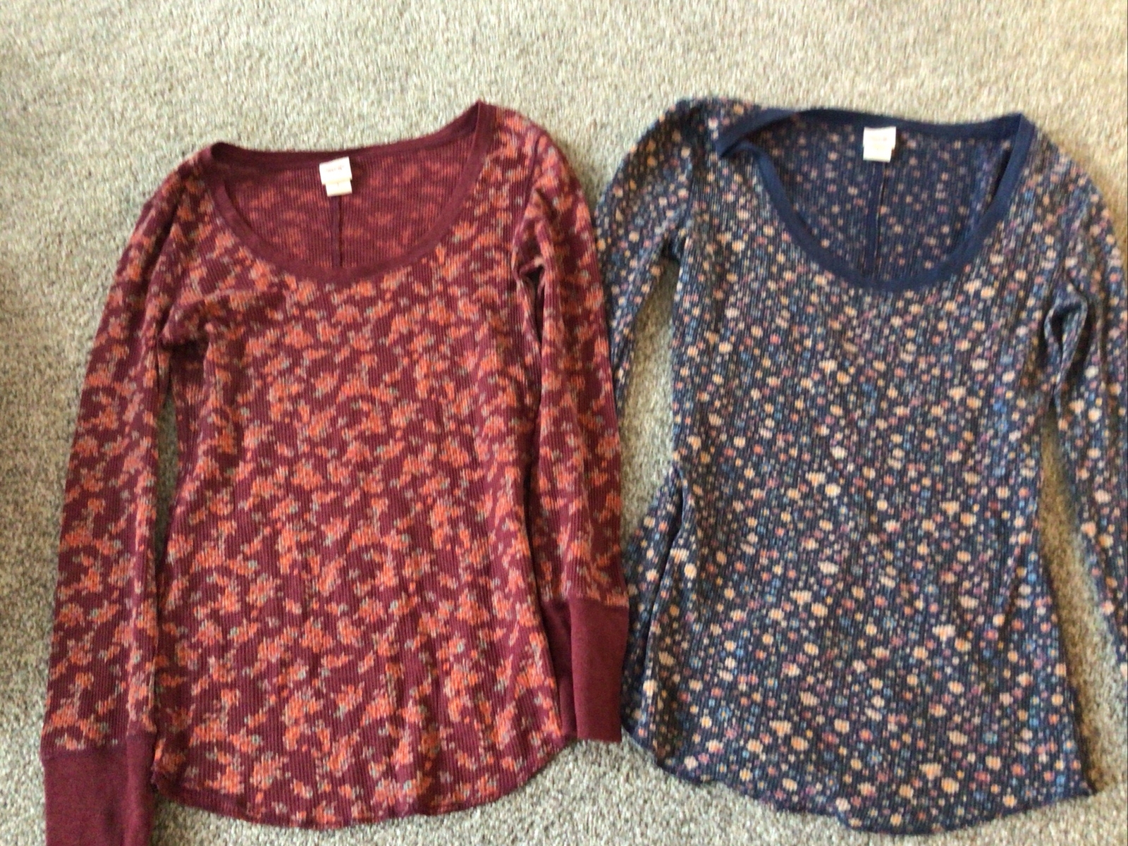 Y2K 2000s Mossimo Thermal Waffle Knit Tops L Long Sleeve Gray Shirt