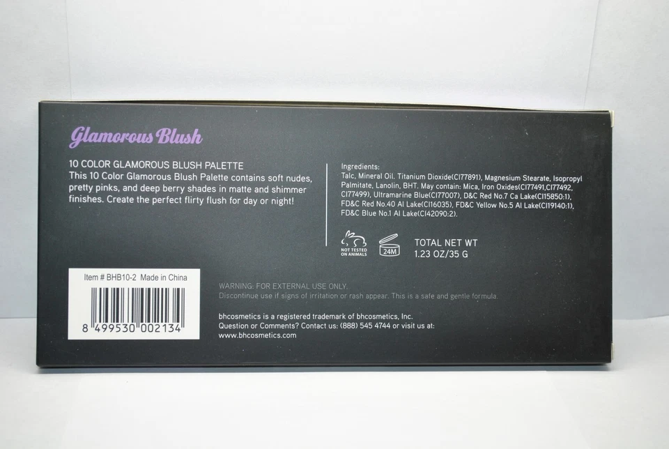 BH Cosmetics 10 Color Palette - Glamorous Blush - Pinks/Nudes/Berry (Pack of 1) - Image 2 of 2