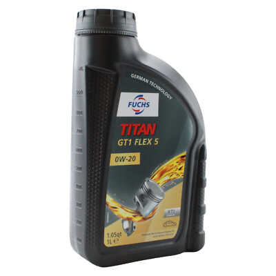 Fuchs TITAN GT1 FLEX 5 SAE 0W-20 Engine Oil 1 Liter for Acura BMW Honda MB Volvo