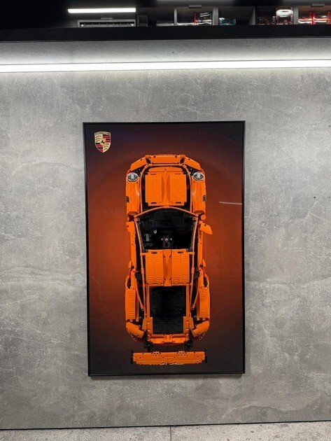 Art Holder Frame on the Wall 80x50 cm. Technic 42056 Porsche 911