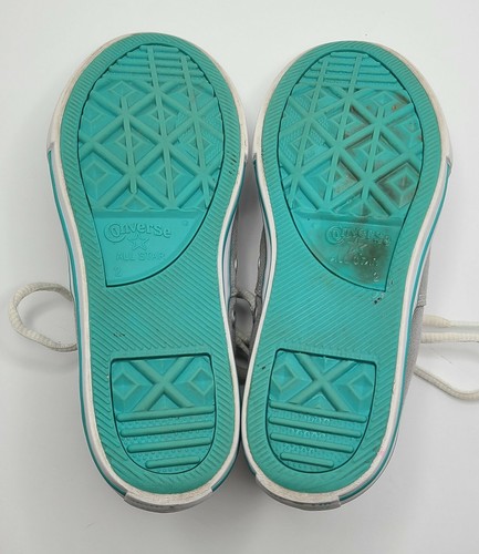 Converse Chuck Taylor All Stars Gray Aqua White Sneakers 654886C Sizes 2 - Picture 9 of 11