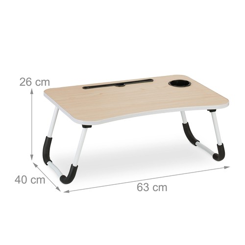 Table lit et canapé Ordinateur Portable Porte-Tablette Encoche gobelet HxLxP ... - Photo 4/8