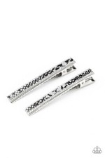 Paparazzi Jewelry "Rhinestone Jungle" Silver Hair Clip New With Tags