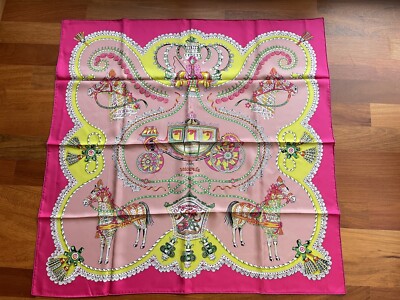 Orig. HERMES Hermès Carre Twill 90cm Silk Scarf Paperoles' Vieux Rose NEU Box