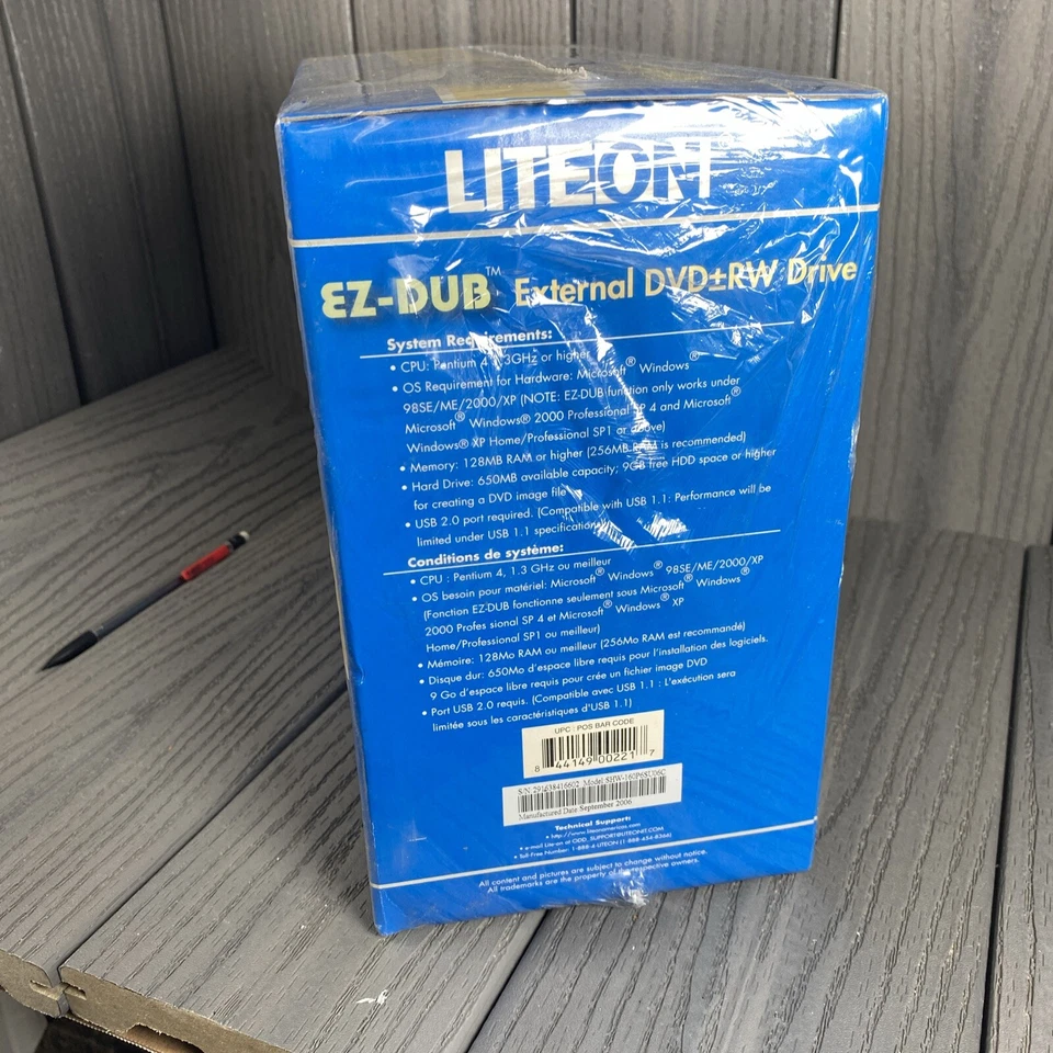 LiteOn SHW-160P6SU06C 16X EXTERNAL DVD + -RW DRIVE EZ-DUB - NEW SEALED - Image 3 of 4