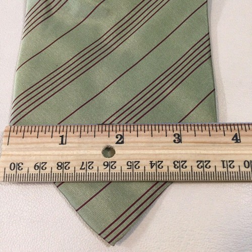 Stafford Striped Designer Mens 100% Silk Neck Tie Made in Italy Gold Maroon - Picture 3 of 5