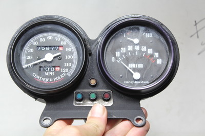 Harley FXR Police gauges tach / fuel + speedo + cups + mount FXRT