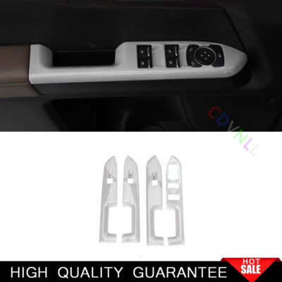 White Door Window Lift Switch Button Panel Cover 4* For Ford Bronco Sport 2021+