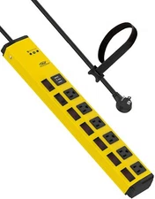 2USB Heavy Duty Power Strip,1200J Surge Protector 6 FT, Individual Switches