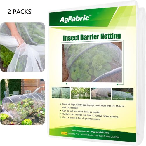 2 Packs Insect Netting 8x10ft Garden Mosquito Net Bugs Barrier Protect Vegetable - Photo 1 sur 9