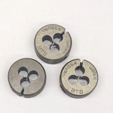 3 BTS 1/16"-64 NS Round Dies 13/16" OD Screw Adjustable Die Carbon Steel Japan