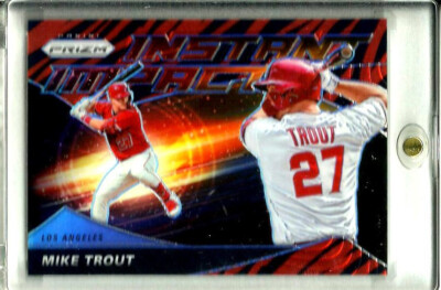MIKE TROUT 2020 PANINI PRIZM *INSTANT IMPACT Tiger Striped PRIZMS # II4 /SSP /10