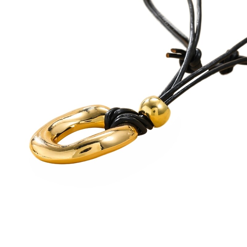 Irregular Pendant Necklace Adjustable Drawstring Neckband Fashion ...