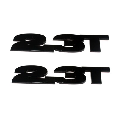 2X 2.3T Emblems Badges 3D Nameplate Replacement Gloss Black