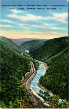 Grand Canyon Harrison Park Train Gorge Birds Eye Pennsylvania Postcard A120