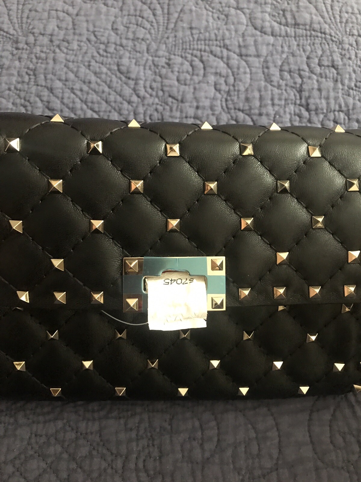 Authentic Valentino Rockstud Spike Black Crossbody Clutch | New | Italian Leather image 8