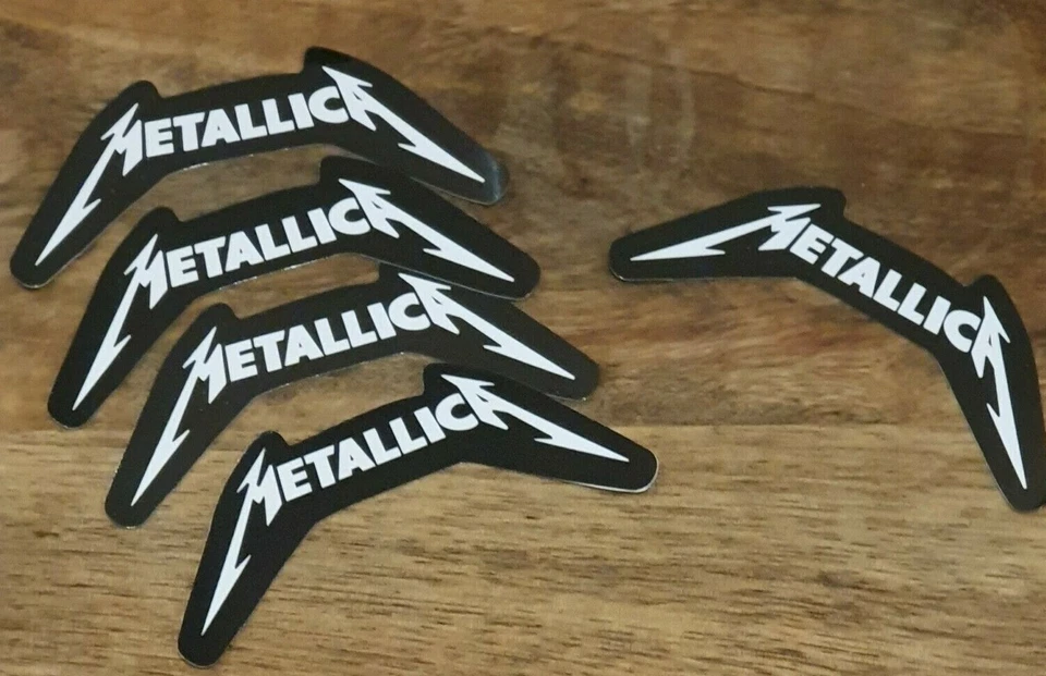 Metallica style sticker PACK OF 5 laptop Bumper Decal Band Rock Vinyl