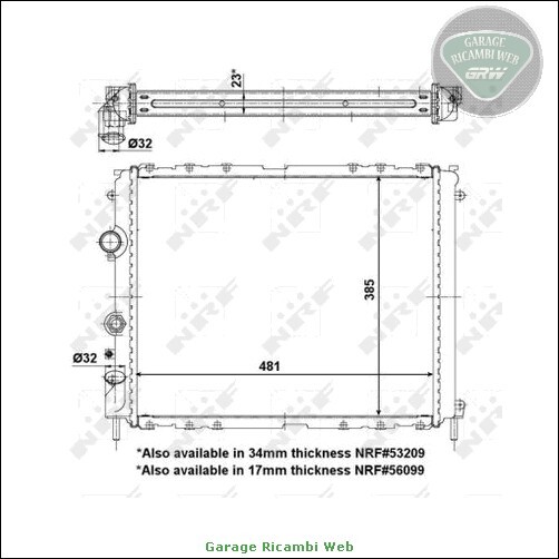 220927N-2125 Radiatore acqua per RENAULT KANGOO CLIO