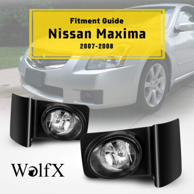 Pair Bumper Clear Fog Lights for 2007-2008 Nissan Maxima L+R w/Wiring Kit+Switch