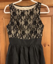 Forever 21 Black Lace Cocktail Sleeveless Party Wedding Dance Dress Small S