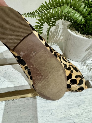 NEXT Real Leather Leopard Print Animal Hair Ballet Flats Shoes UK Size 4 37 - Picture 6 of 6