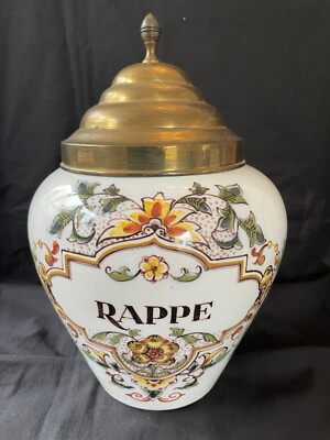 Antique Makkum Holland Dutch Delft Tobacco Jar 
