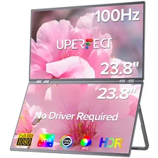 UPERFECT 100Hz Laptop Screen Extender 23.8" Portable Dual Monitor FHD100%sRGB