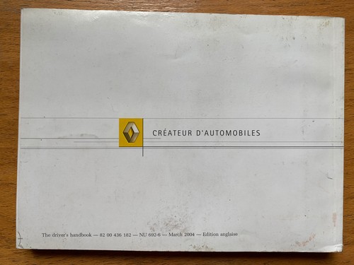 Renault Scenic Owners Handbook/Manual & Wallet 03-06 - Picture 4 of 6