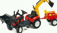 Falk Ride On Pedal Ranch Tractor/ Loader Excavator /trailer With Shovel And Rake Falk Ride On Pedal Ranch Tractor/ Loader Excavator /trailer With Shovel And Rake