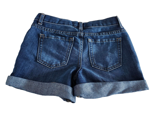 The Children's Place Girl's Roll Cuff Dark Wash Denim Shorts Size 8 - Picture 4 of 8