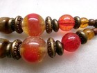 Vintage Flower in Lucite Pendant Rhinestones Lucite &Bronze Tone Beads Necklace — photo 8