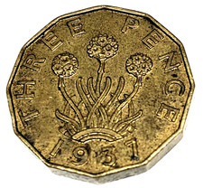 # C7402    GREAT BRITAIN     COIN,    THREE PENCE   1937