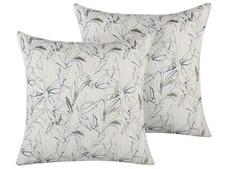 Image of Set of 2 Cushions Floral Pattern 45 x 45 cm Beige ARBOR