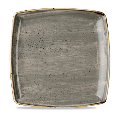 Churchill STONECAST Plate Deep Square Peppercorn Grey Teller Porzellan 26,8 cm 