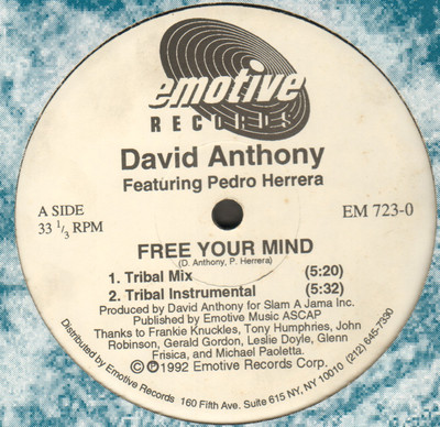 David Anthony Free Your Mind Feat Pedro Herrera Emotive Em 723 0 Usa Ebay