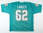 Jim Langer Signed Miami Dolphins Jersey Inscribed "HOF "87" (JSA COA) — photo 1
