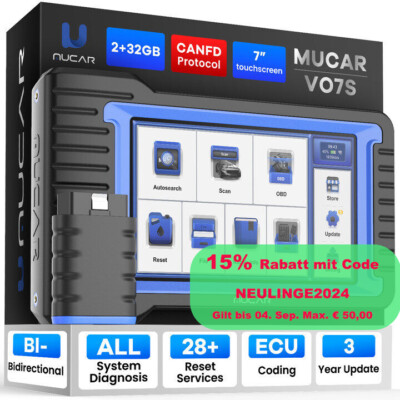 MUCAR VO7 S OBD2 Auslesegerät Profi KFZ Auto Diagnosegerät ALL SYSTEM Scanner DE